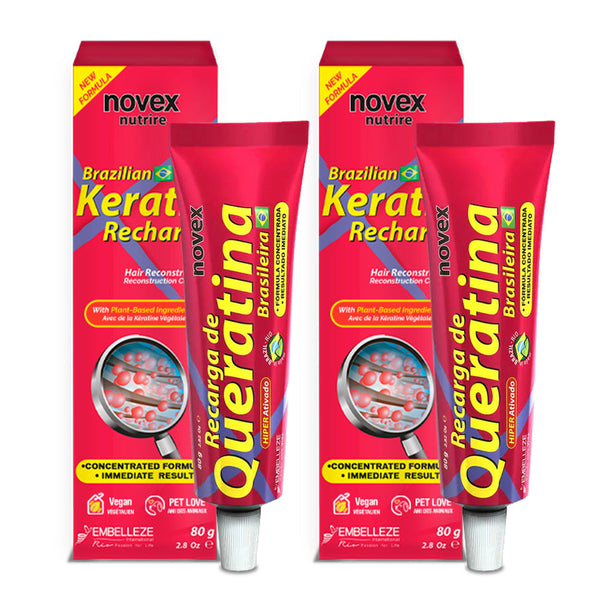 Pack of 2 Brazilian Keratin Recharge Tube Leave In 80g Bundle