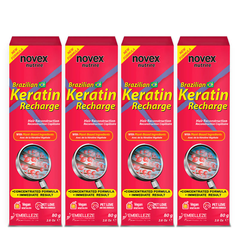 Pack of 4 - Brazilian Keratin Recharge Tube Leave In (80g) Bundle