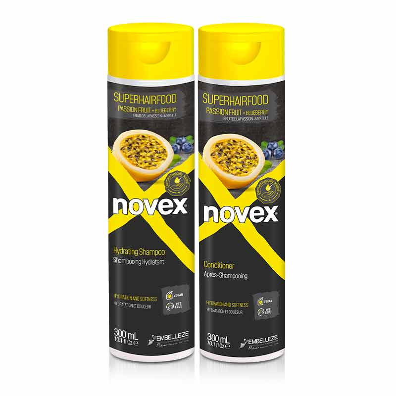 SuperFood Passion Fruit & Blueberry Shampoo & Conditioner Set - Novex Hair Care